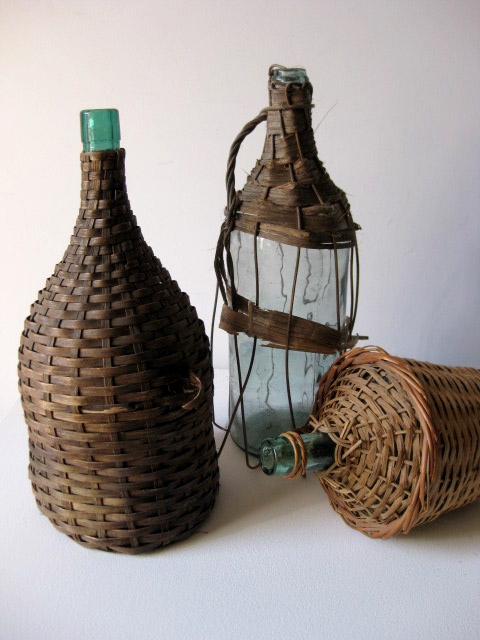 BOTTLE, Wicker Covered - Large